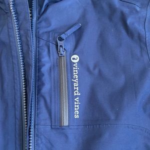 Boys Vineyard Vines windbreaker. Navy zip up with hood worn once.